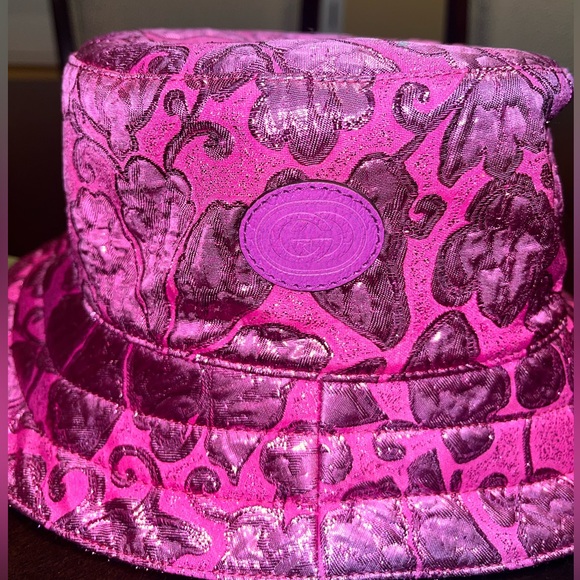 New Gucci GG Supreme Logo Floral Double Sided Bucket Hat - Picture 11 of 15